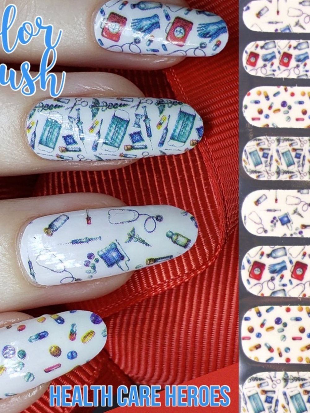 Health Care Heroes Nail Wraps - for nurses, doctors, or other healthcare workers